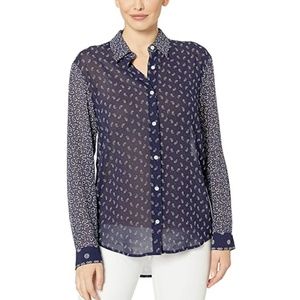 Michael Kors Paisley Long Sleeve Button Up